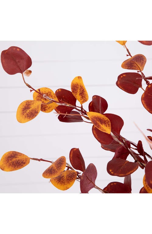 Nearly Natural 4ft Prelit Autumn Eucalyptus Tree In Red
