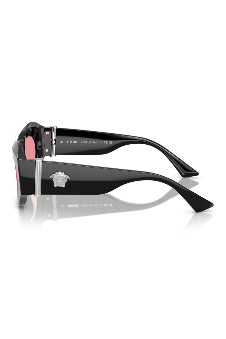 52mm Oval Sunglasses, Alternate, color, BLACK