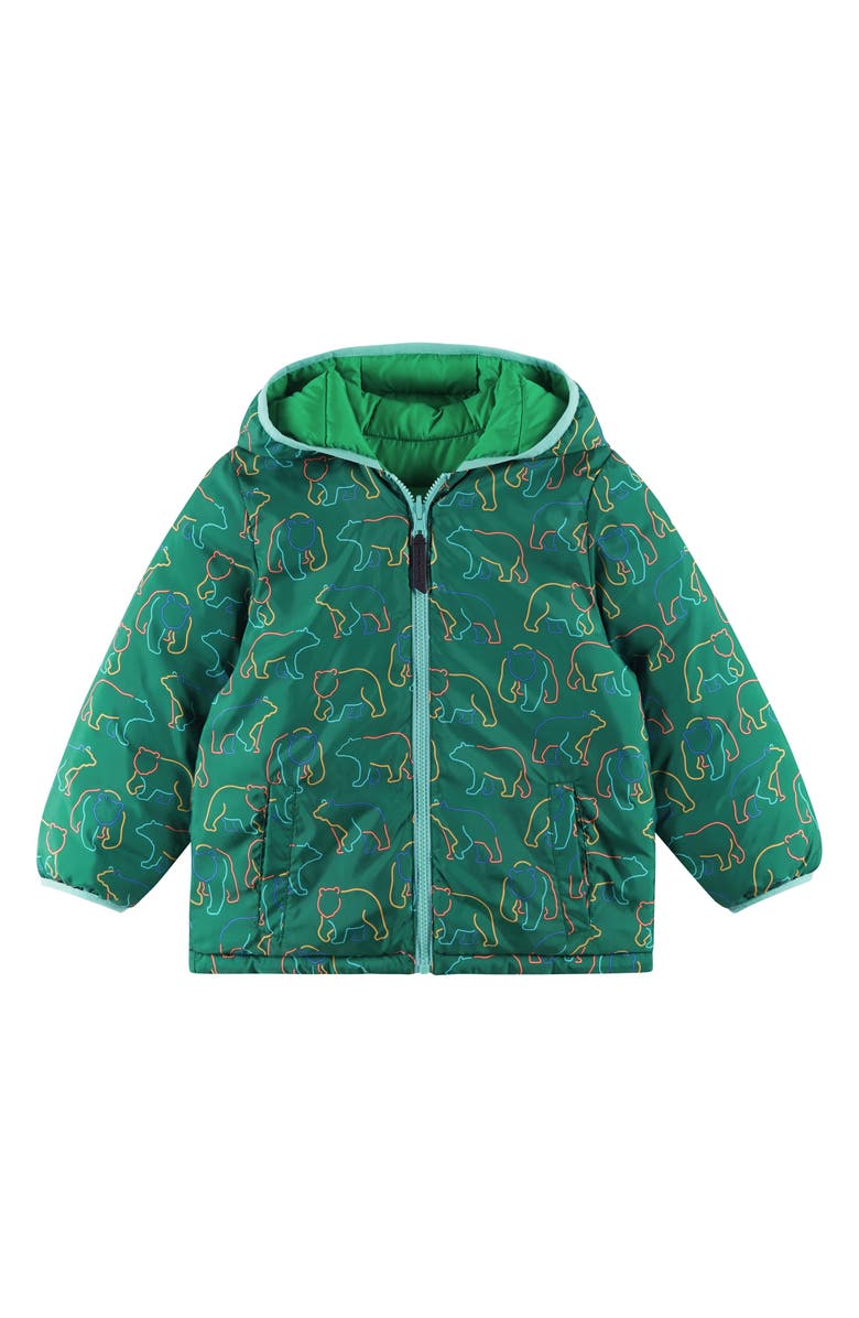 Andy & Evan Kids' Reversible Puffer Jacket, Main, color, Green Bear