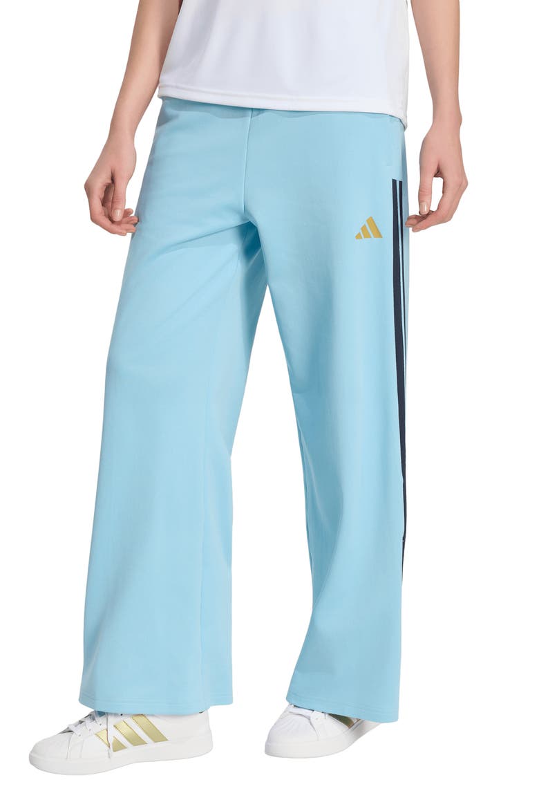 House of Tiro Wide Leg Track Pants, Main, color, ICEY BLUE/ BEIGE/ NAVY