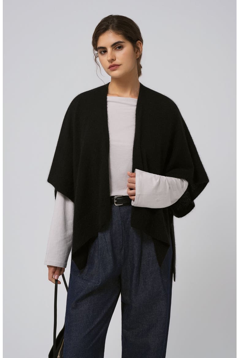 Cashmere Cape, Main, color, Black