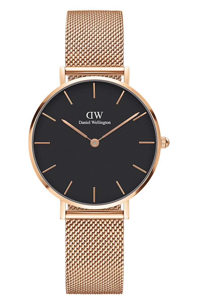 Daniel Wellington Classic Petite Mesh Strap Watch, 32mm, Main, color, Rose Gold/White/Rose Gold