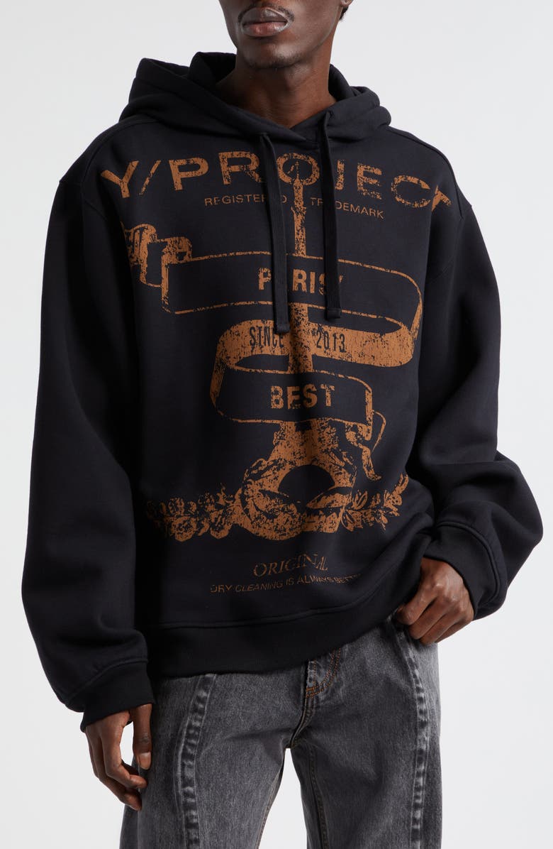 Y/Project Paris' Best Oversize Organic Cotton Graphic Hoodie, Main, color,