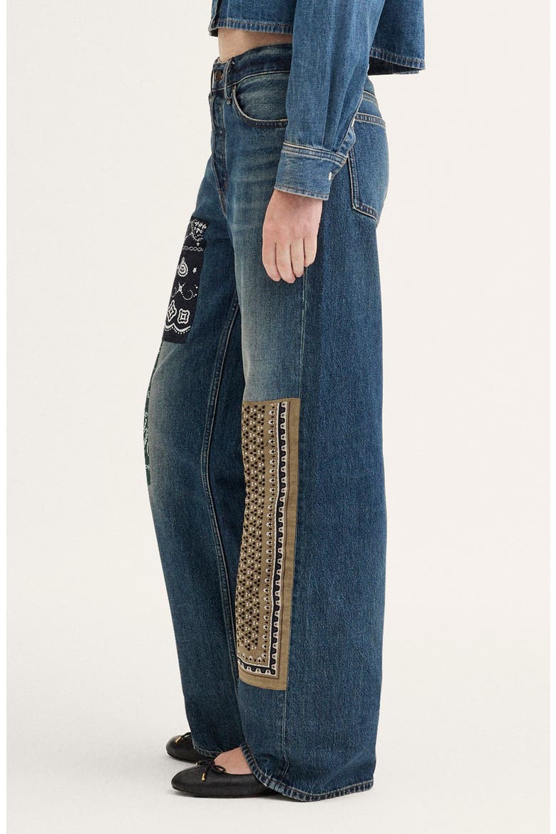 Low Slung Baggy Patchwork Jeans, Alternate, color, MIZUMA WASH