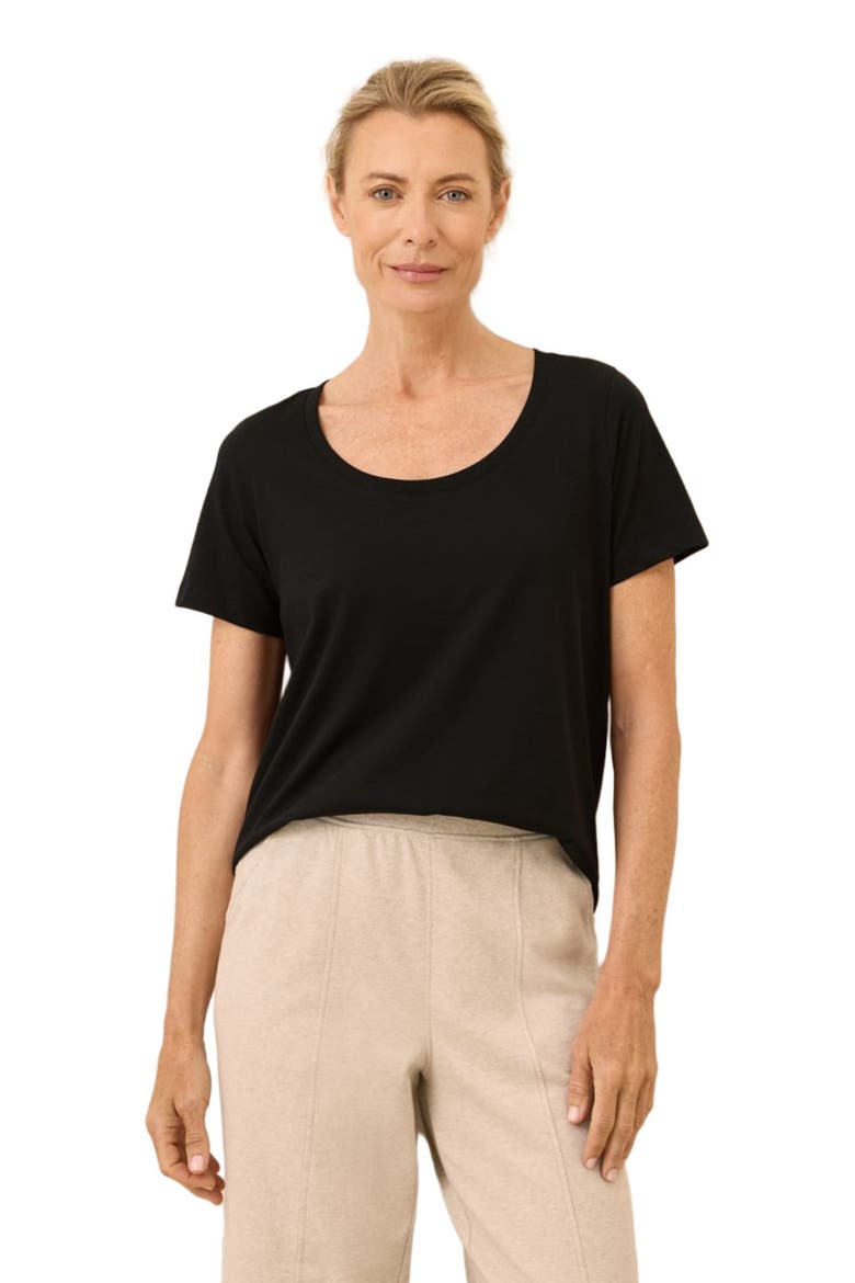 Organic Cotton Softspun Scoop Neck Tee, Alternate, color, Black