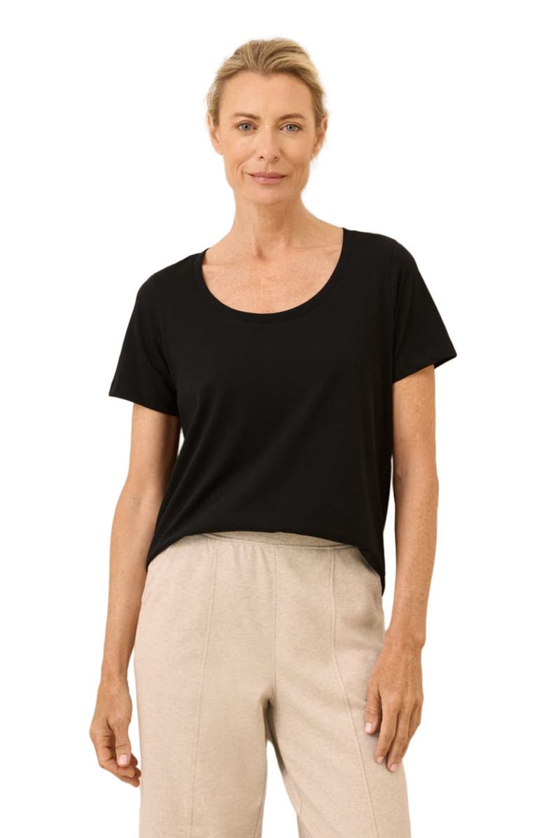Pact Organic Cotton Softspun Scoop Neck Tee, Alternate, color, Black
