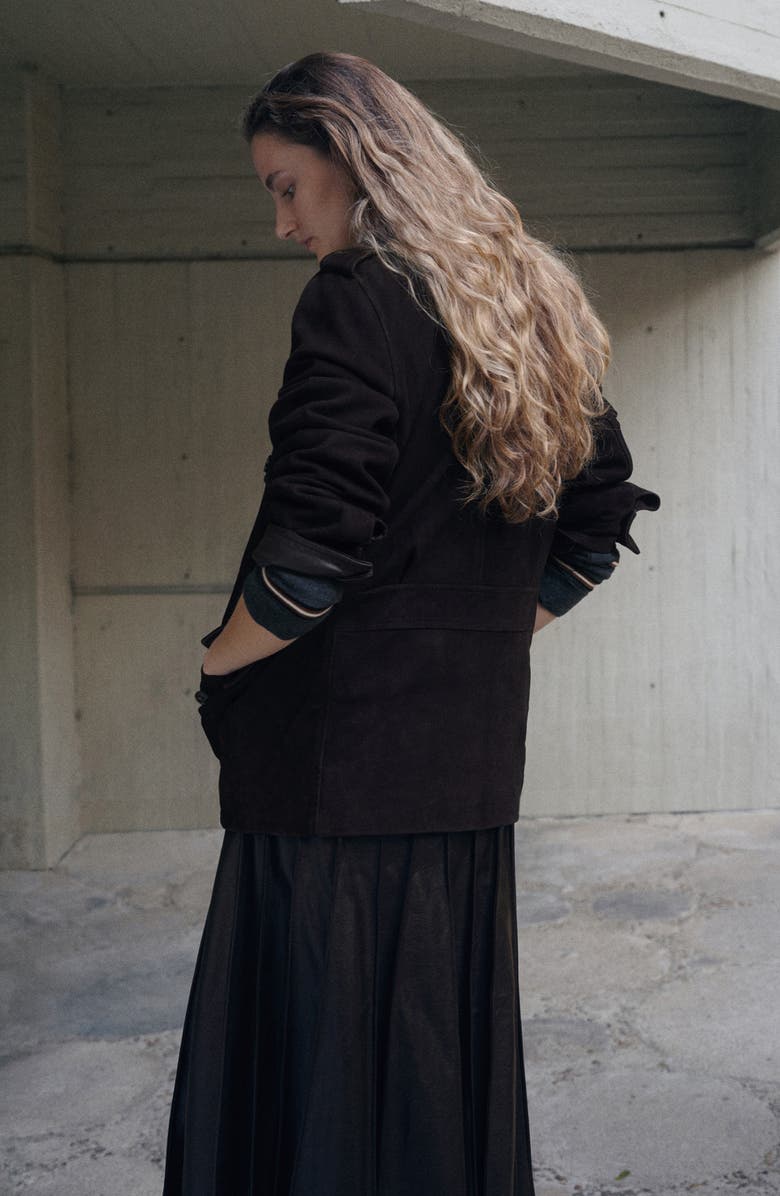 MANGO Suede Jacket, Alternate, color, Brown