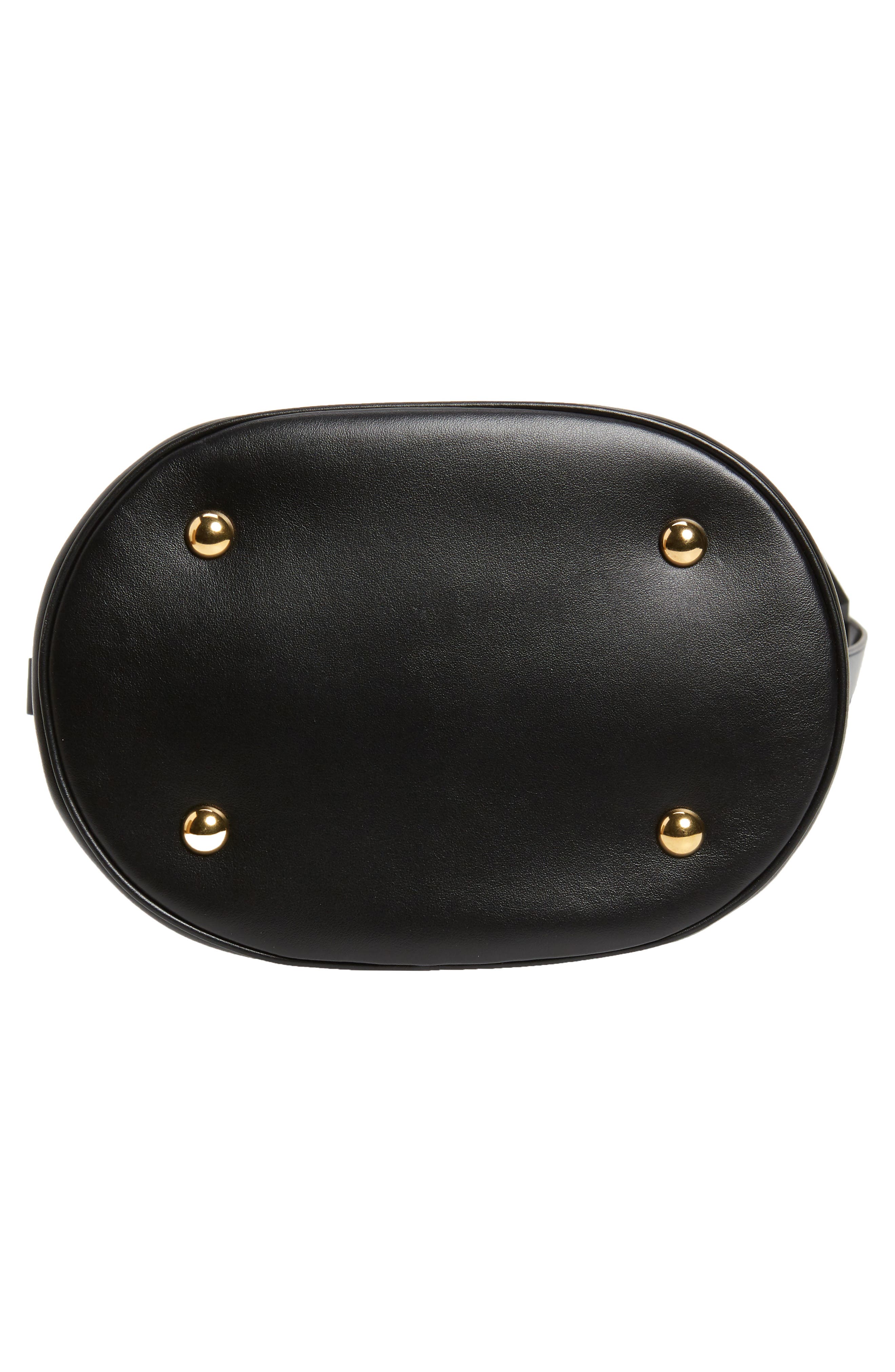 FERRAGAMO Salvatore Ferragamo Leather & Jacquard Bucket Bag, Alternate, color, 