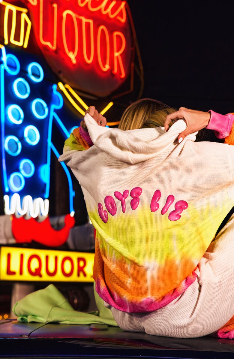 BOYS LIE Sour Patch Racer Ombré Thermal Knit Hoodie, Alternate, color, 