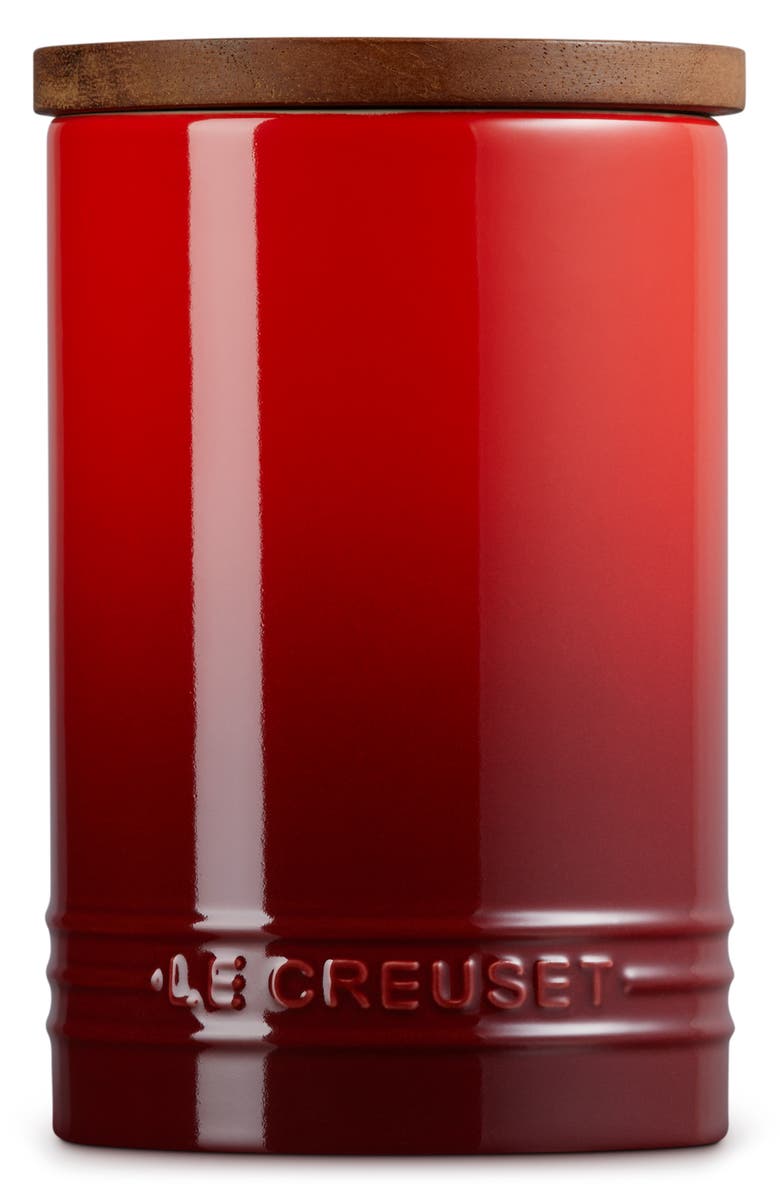 Le Creuset Signature Stoneware 26-Ounce Storage Canister, Alternate, color, Cerise