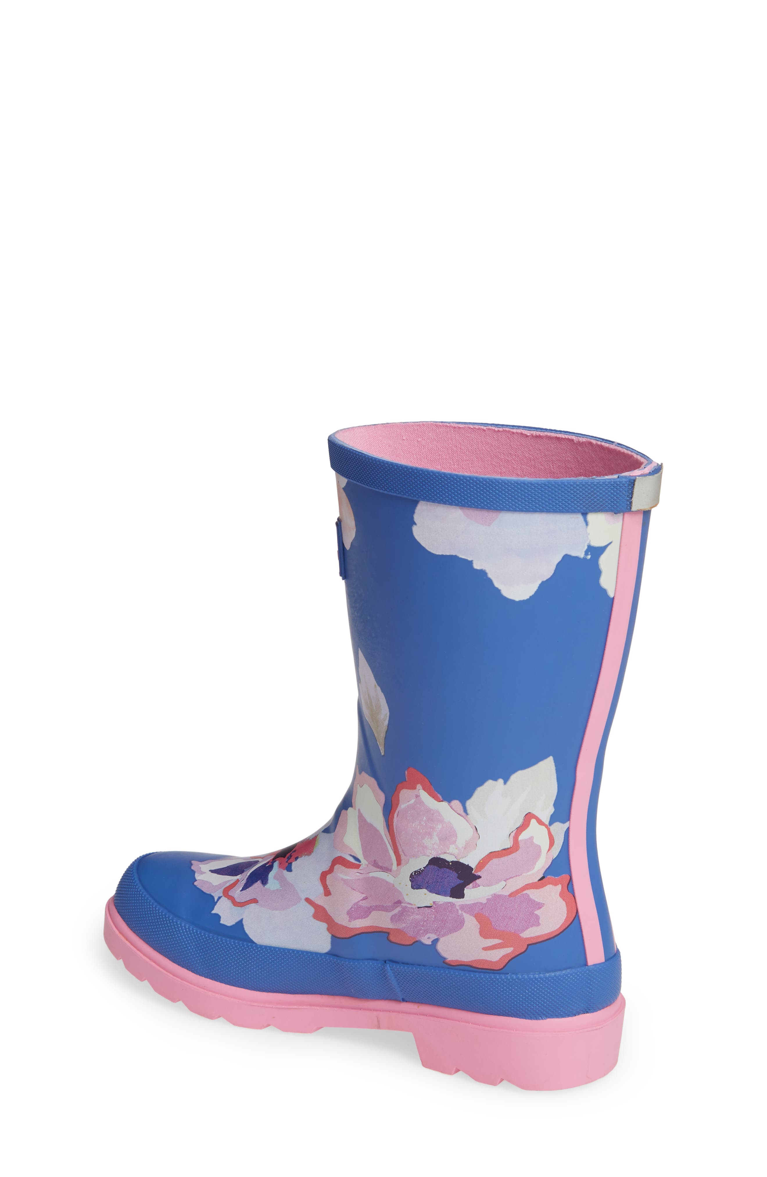 Mid Height Print Welly Waterproof Rain Boot, Alternate, color, BLUE LARGE FLORAL