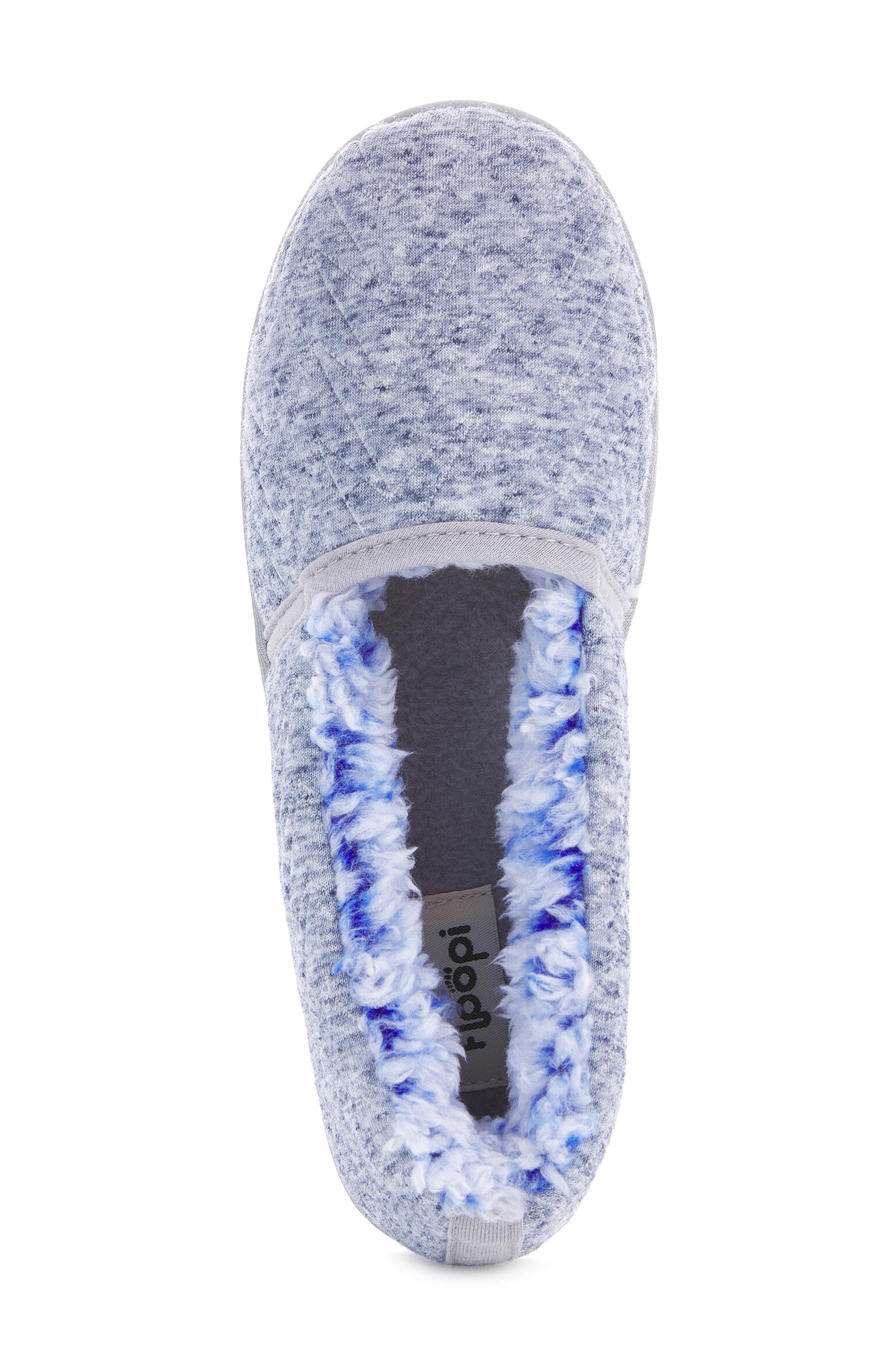 FLOOPI Chloe Quilt Fleece Slipper, Alternate, color, Blue