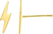 CANDELA JEWELRY 14K Yellow Gold Lightning Bolt Stud Earrings
