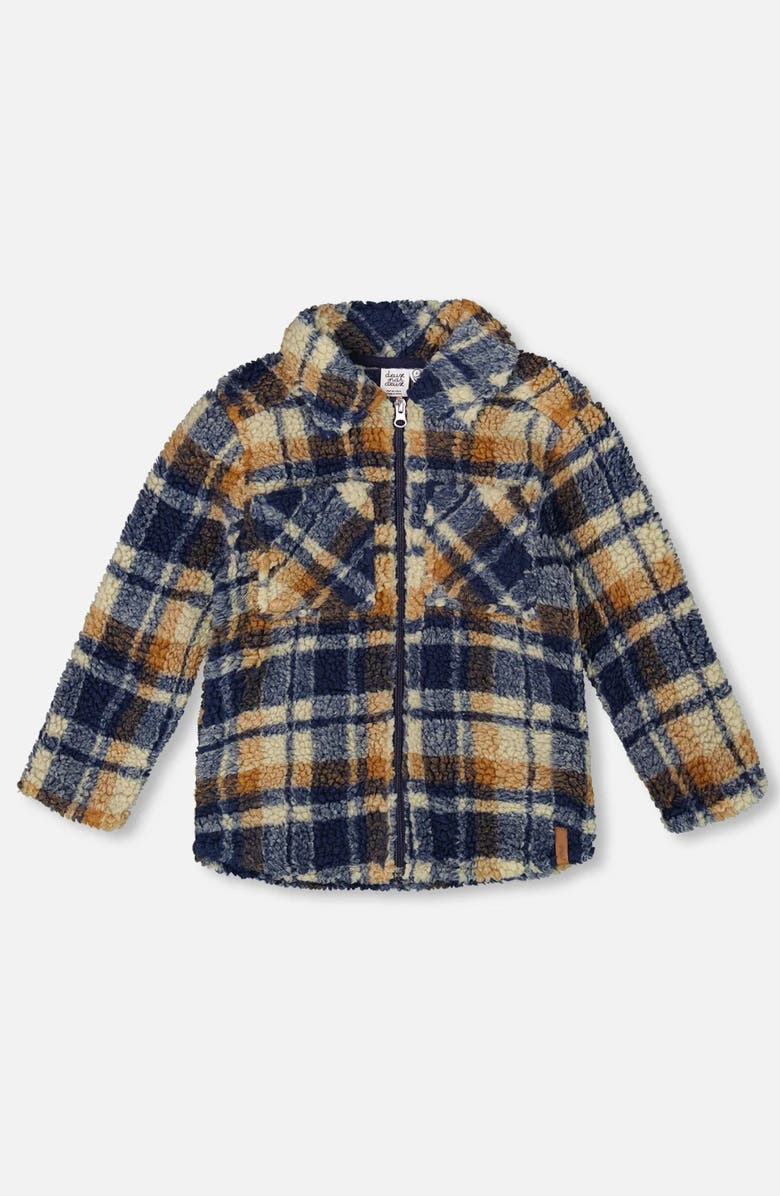 Deux par Deux Long Sleeve Zip Front Overshirt, Main, color,