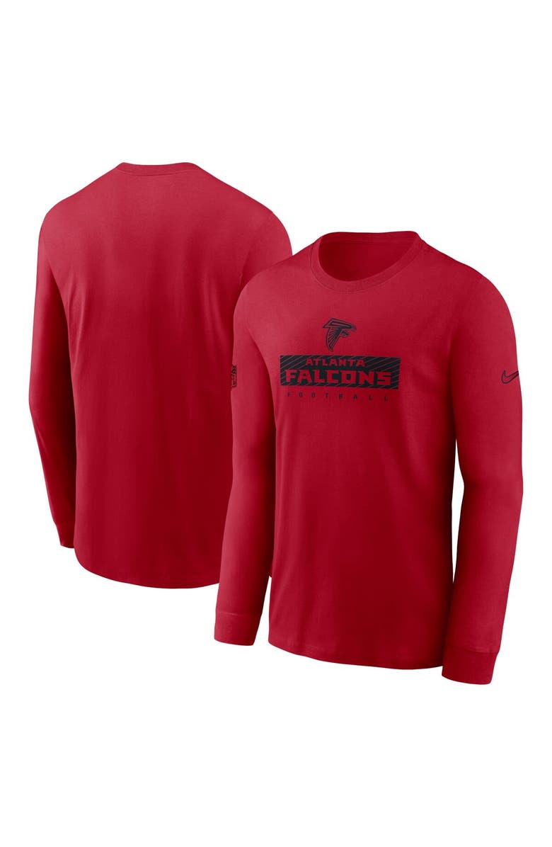 Nike Men's Nike Red Atlanta Falcons Sideline Performance Long Sleeve T-Shirt, Main, color, Red