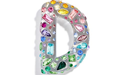 Baublebar Crystal Initial Key Ring Bag Charm In Gold