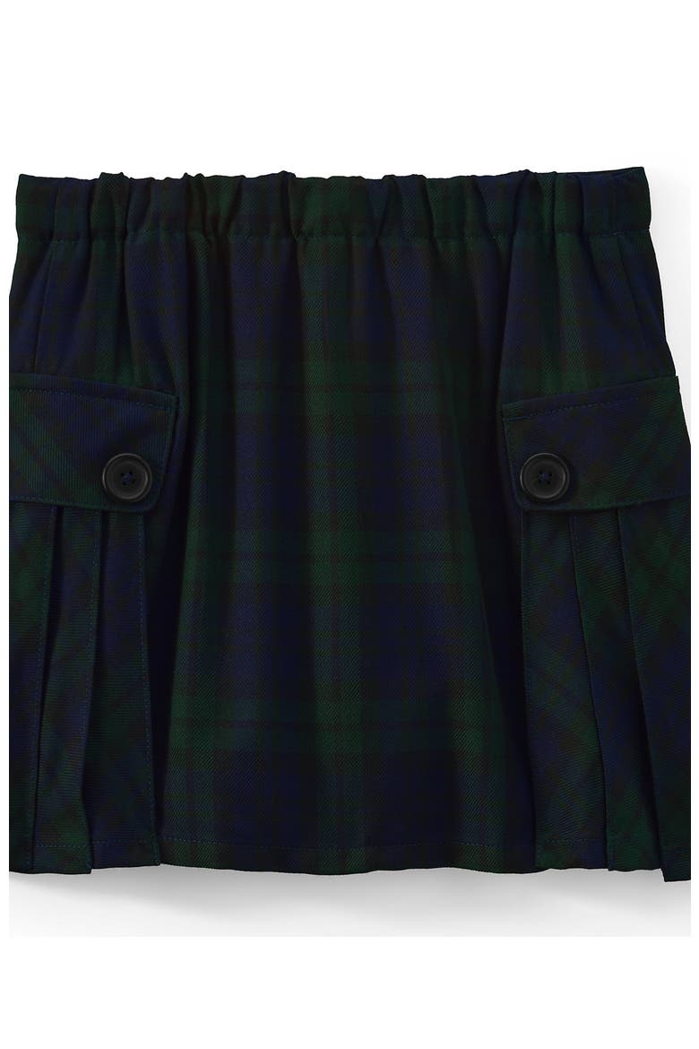 Girls Plus Side Pleat Plaid Skort Above the Knee, Alternate, color, Classic Navy/Evergreen Plaid