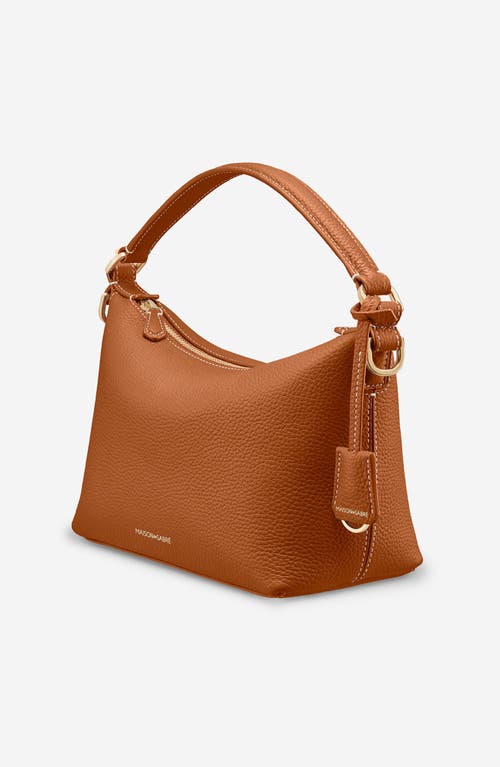Maison De Sabre Maison De Sabré Small Leather Soft Hobo In Pecan Brown