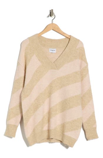 Frnch Manon Stripe V-neck Sweater In Multi