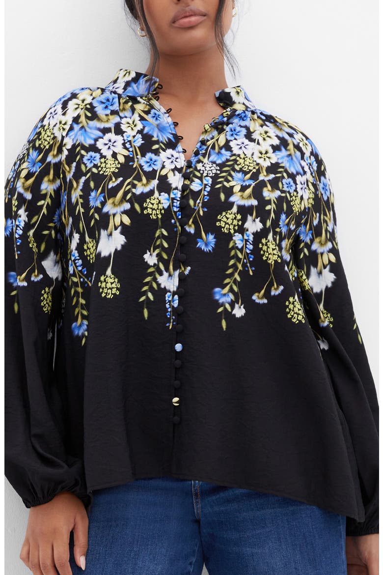Kayla Floral Print Shirt, Main, color, BLUE FLORAL