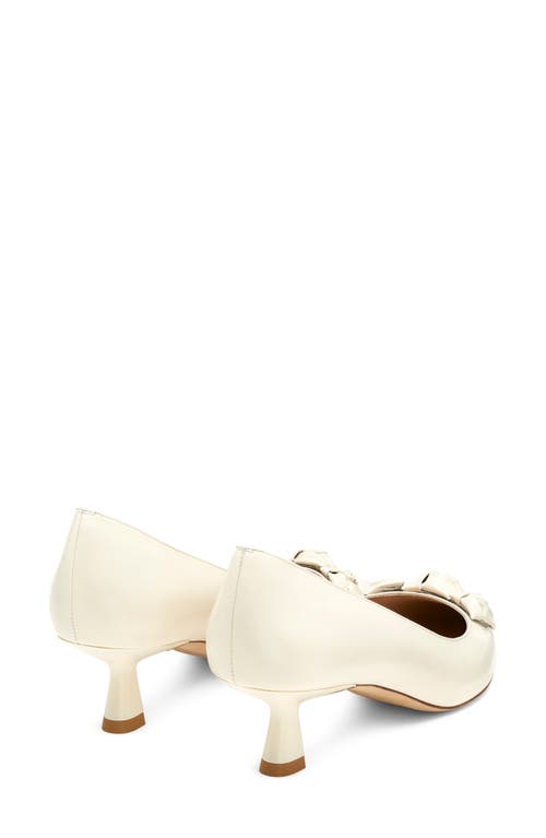 Stuart Weitzman Stuart Rosie Calfskin Kitten Pumps In White