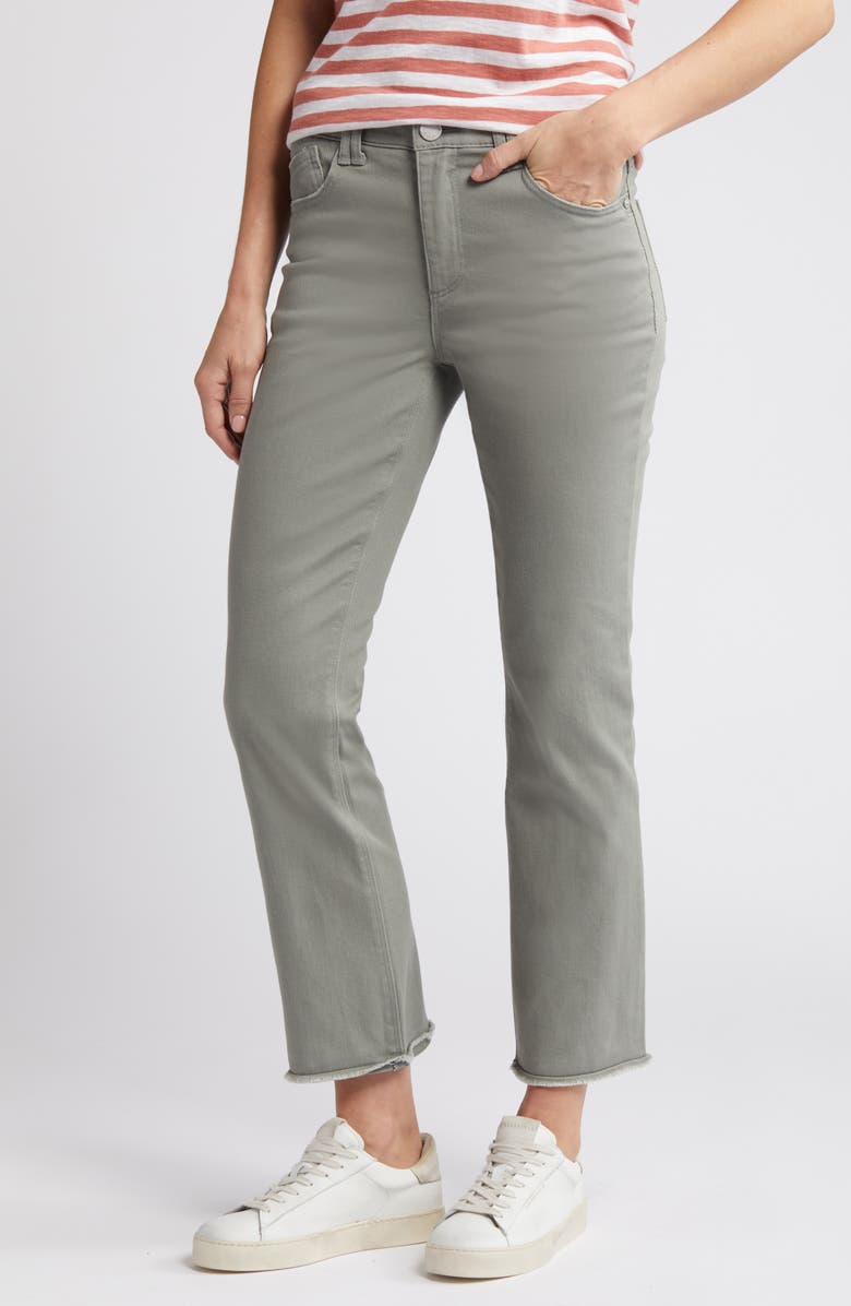 Wit & Wisdom Tatum 'Ab'Solution Frayed High Waist Ankle Flare Jeans, Alternate, color, Deep Seagrass