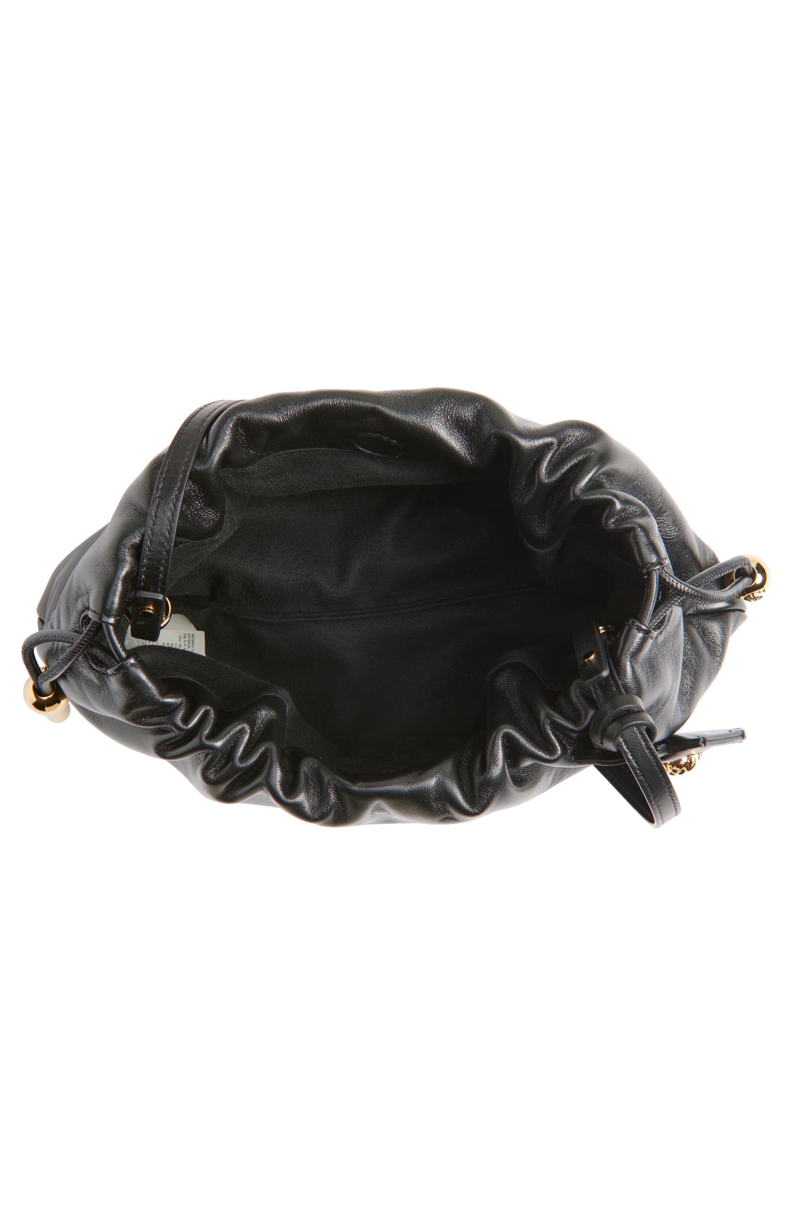 Versace Mini Logo Leather Handbag, Alternate, color, Black-Versace Gold