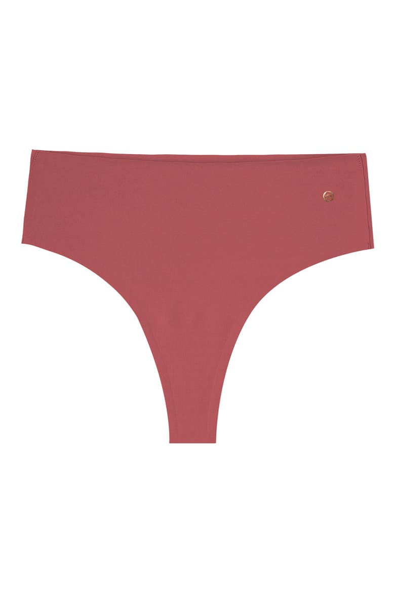 High Waist Thong, Alternate, color, PINK CANYON