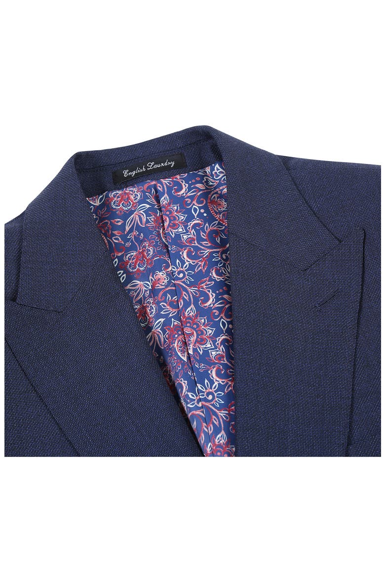 Peaked Lapel Wool Blend Two-Piece Suit, Alternate, color, NAVY