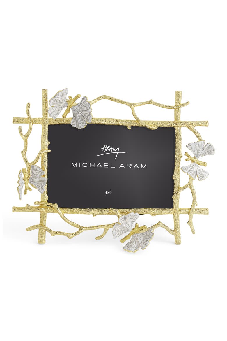 Butterfly Ginkgo 4" x 6" Picture Frame, Alternate, color, GOLD