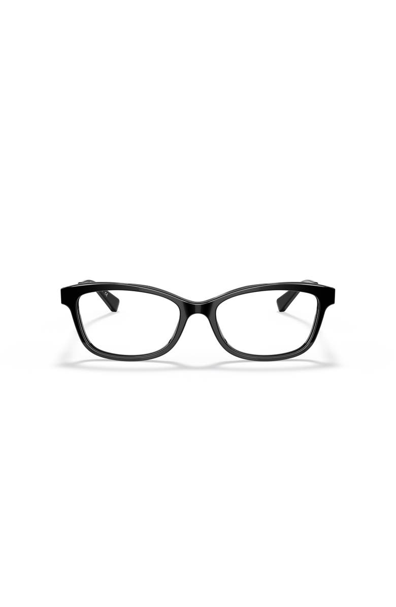 COACH 54mm Rectangle optical glasses, Alternate, color, Black