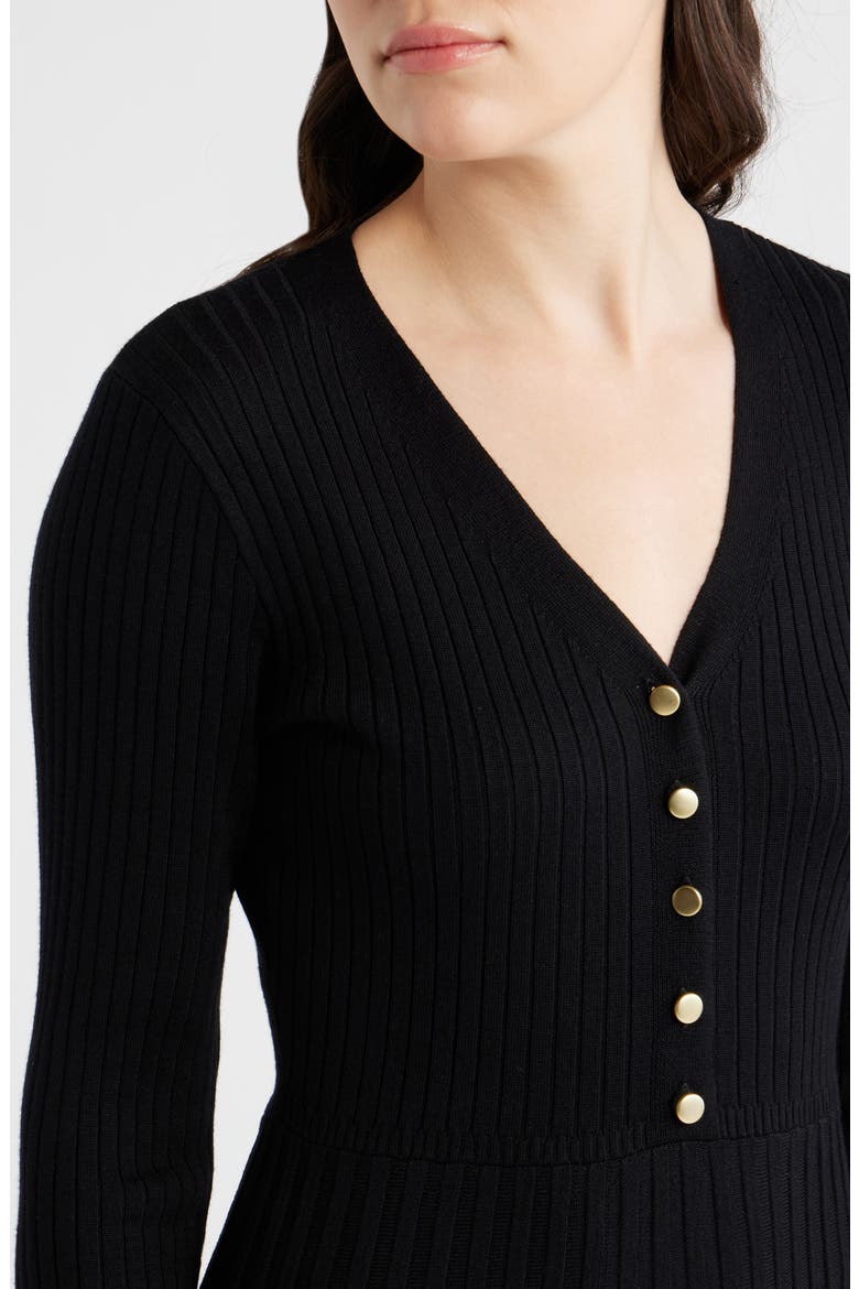 Long Sleeve Ribbed Maxi Sweater Dress, Alternate, color, BLACK