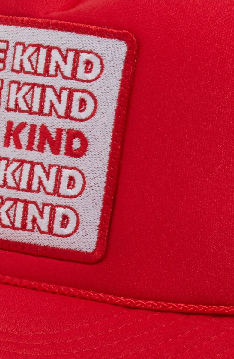 Friday Feelin’ Be Kind Patch Trucker Hat, Alternate, color, Red