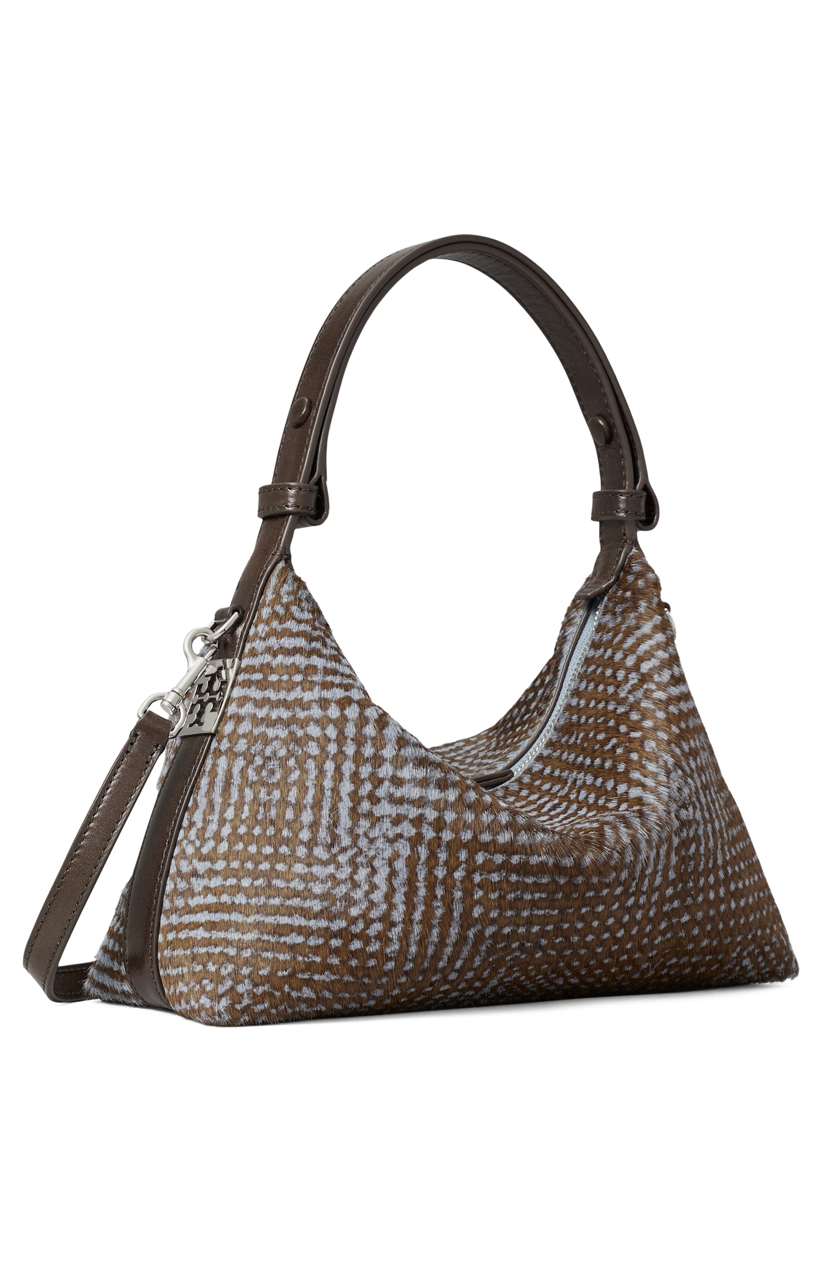 Mellow Haircalf Shoulder Bag, Alternate, color, DUSKY BLUE MULTI