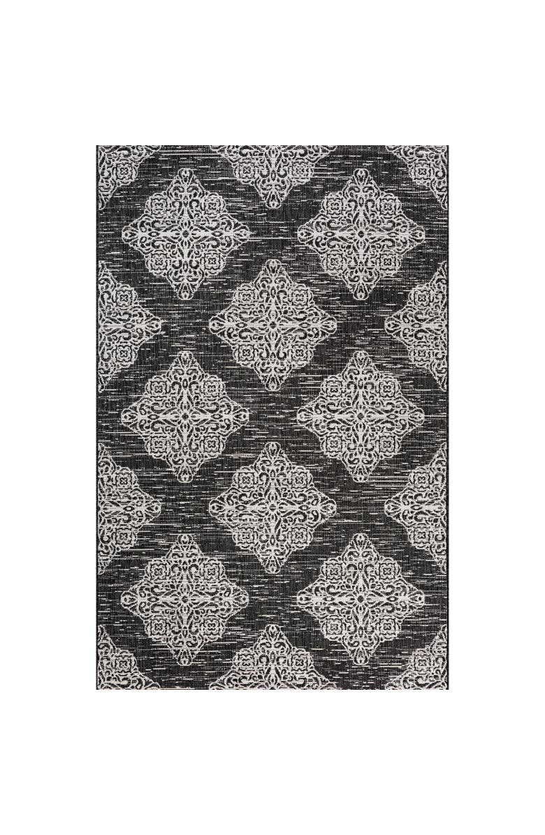 JONATHAN Y Galon Filigree Indoor/Outdoor Area Rug, Main, color, Black/Ivory