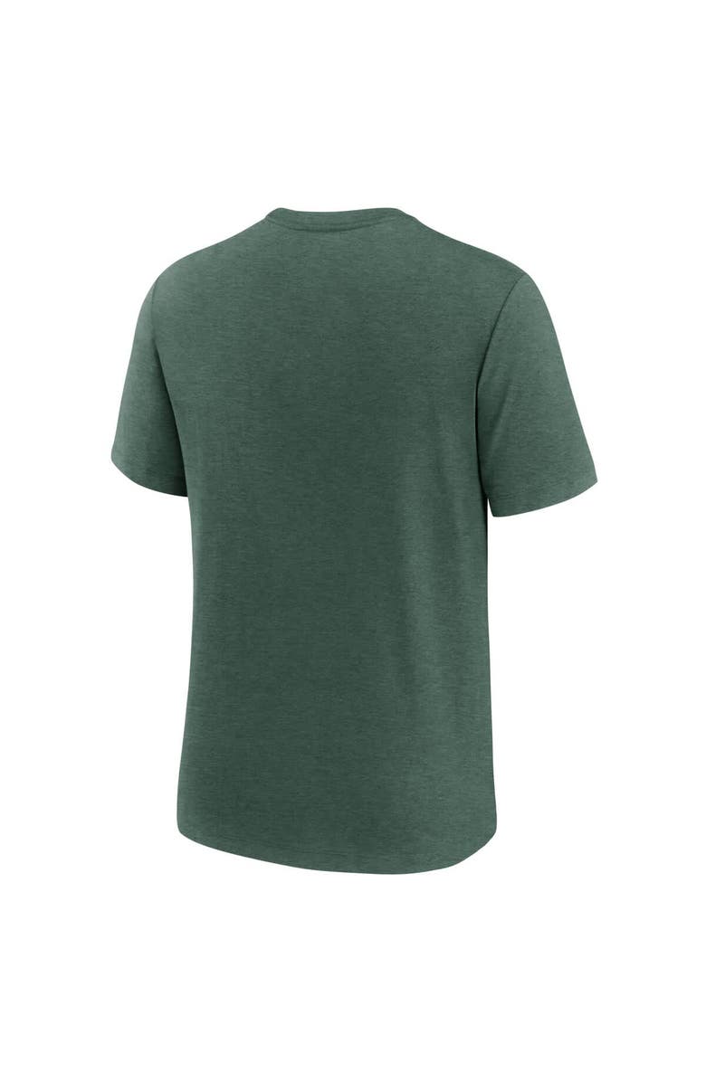 Nike Men's Nike Heather Green Michigan State Spartans Legacy Arch Tri-Blend T-Shirt, Alternate, color, Heather Green