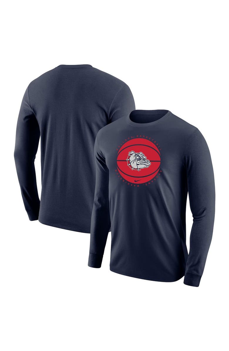 Nike Men's Nike Navy Gonzaga Bulldogs Basketball Long Sleeve T-Shirt, Main, color, Navy