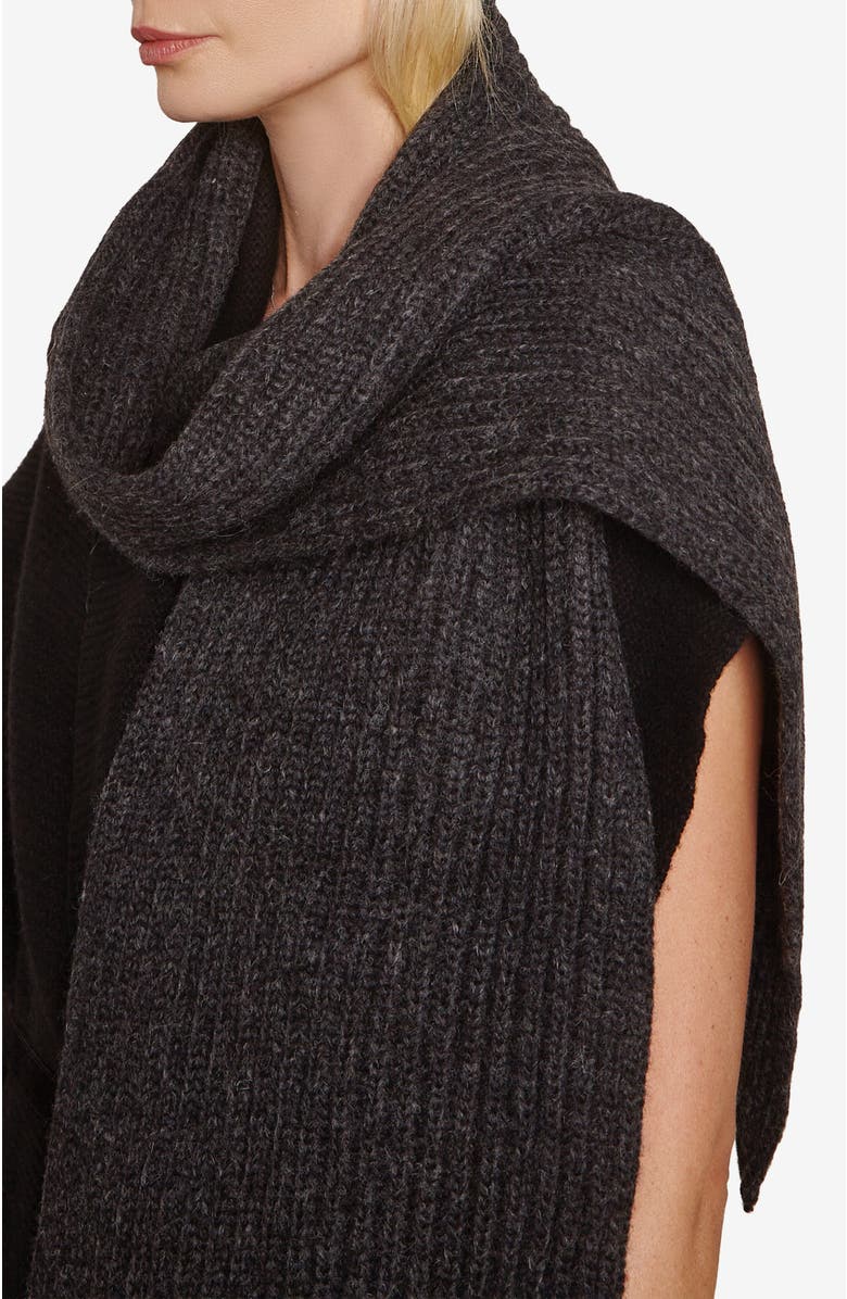 oyun Rib Alpaca Scarf, Alternate, color, Caviar
