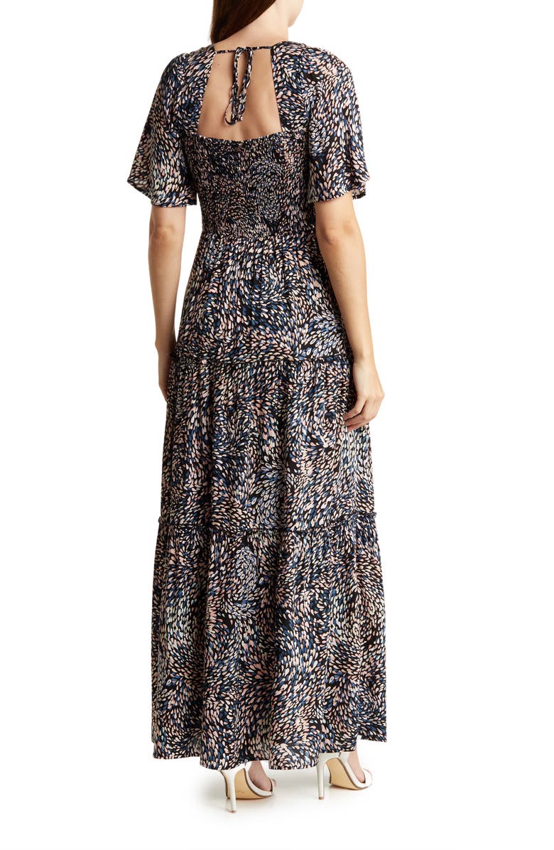 Lovestitch Smocked Tie Back Maxi Dress, Alternate, color, 