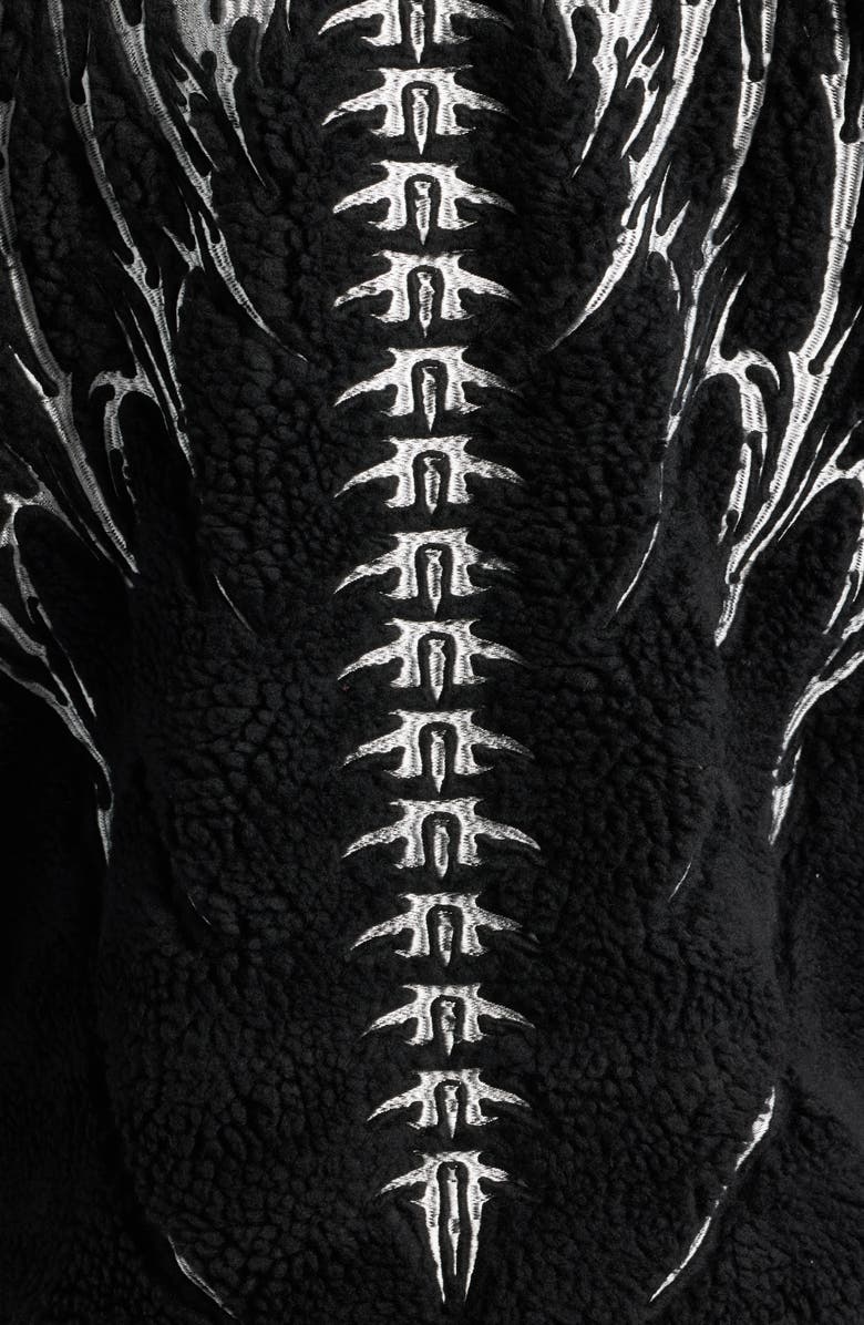 VERYRARE Nikkan Hagaki High Pile Fleece Zip Hoodie, Alternate, color, Black