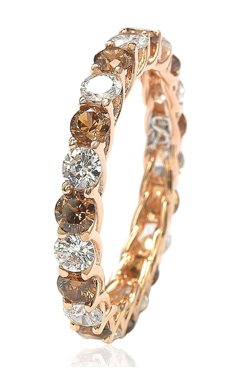 SUZY LEVIAN Rose-Tone Prong Set Round CZ Eternity Band Ring, Alternate, color, 