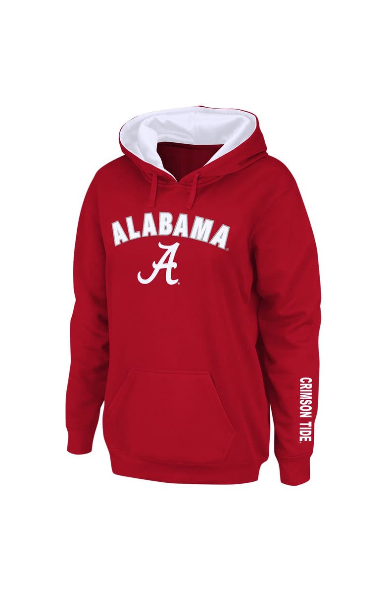 COLOSSEUM Women's Crimson Alabama Crimson Tide Arch & Logo 1 Pullover Hoodie, Alternate, color, Crimson