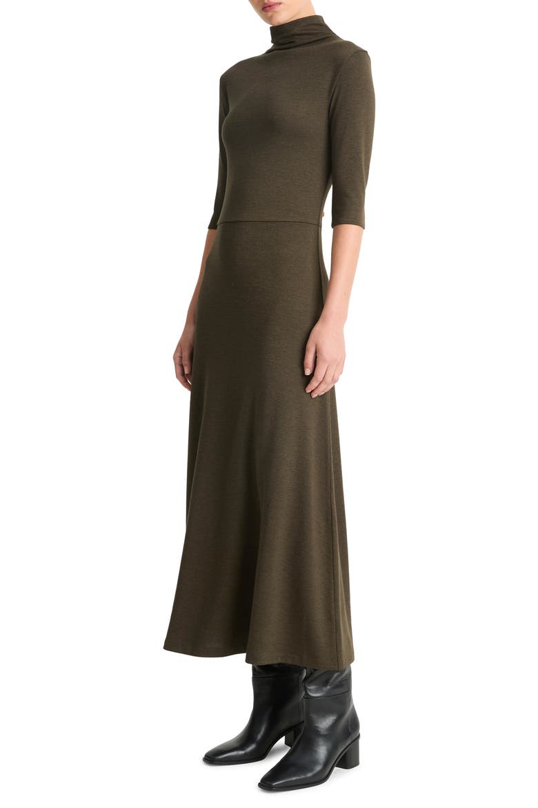 Turtleneck A-Line Maxi Dress, Alternate, color, VINE