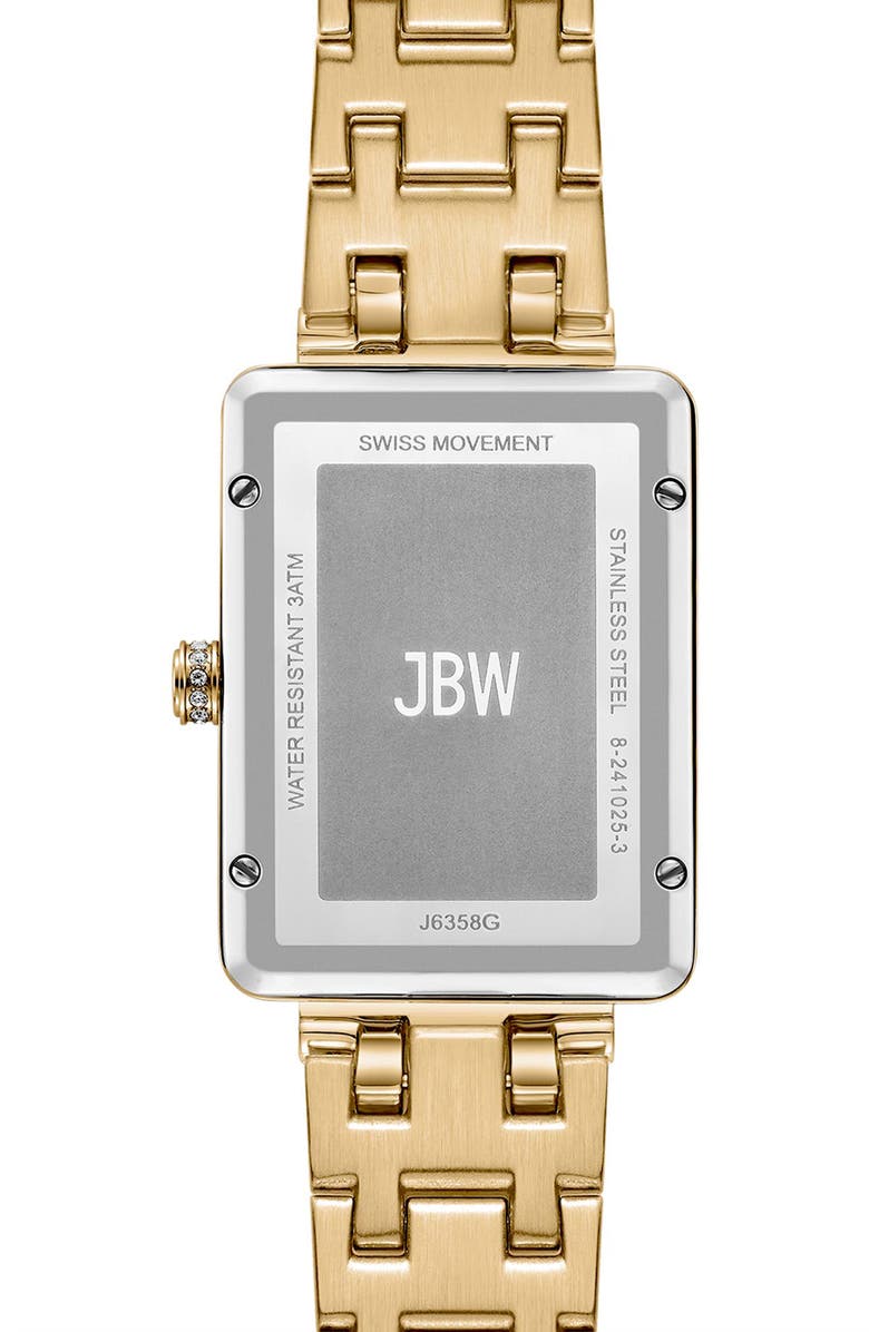 JBW Mink Diamond Bracelet Strap Watch, 28mm, Alternate, color, 18K Gold/ Black