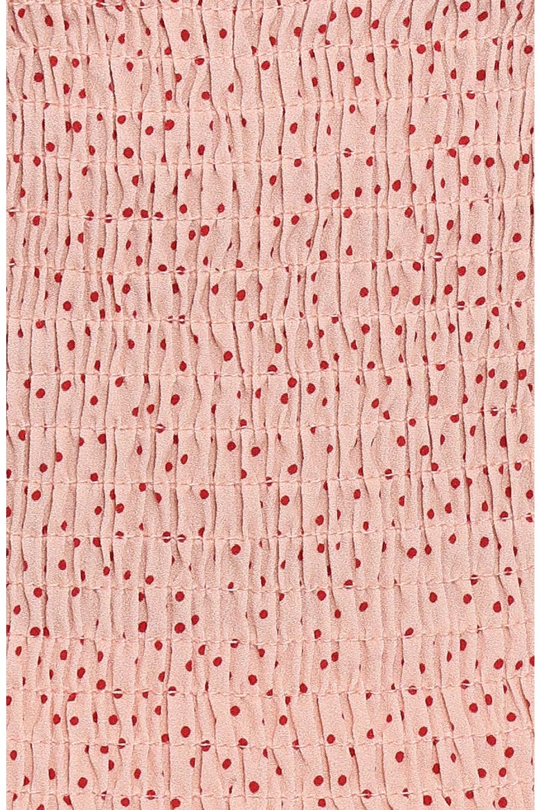 Lacy Polka Dot Ruched Maxi Skirt, Alternate, color, PEACH POLKA DOT