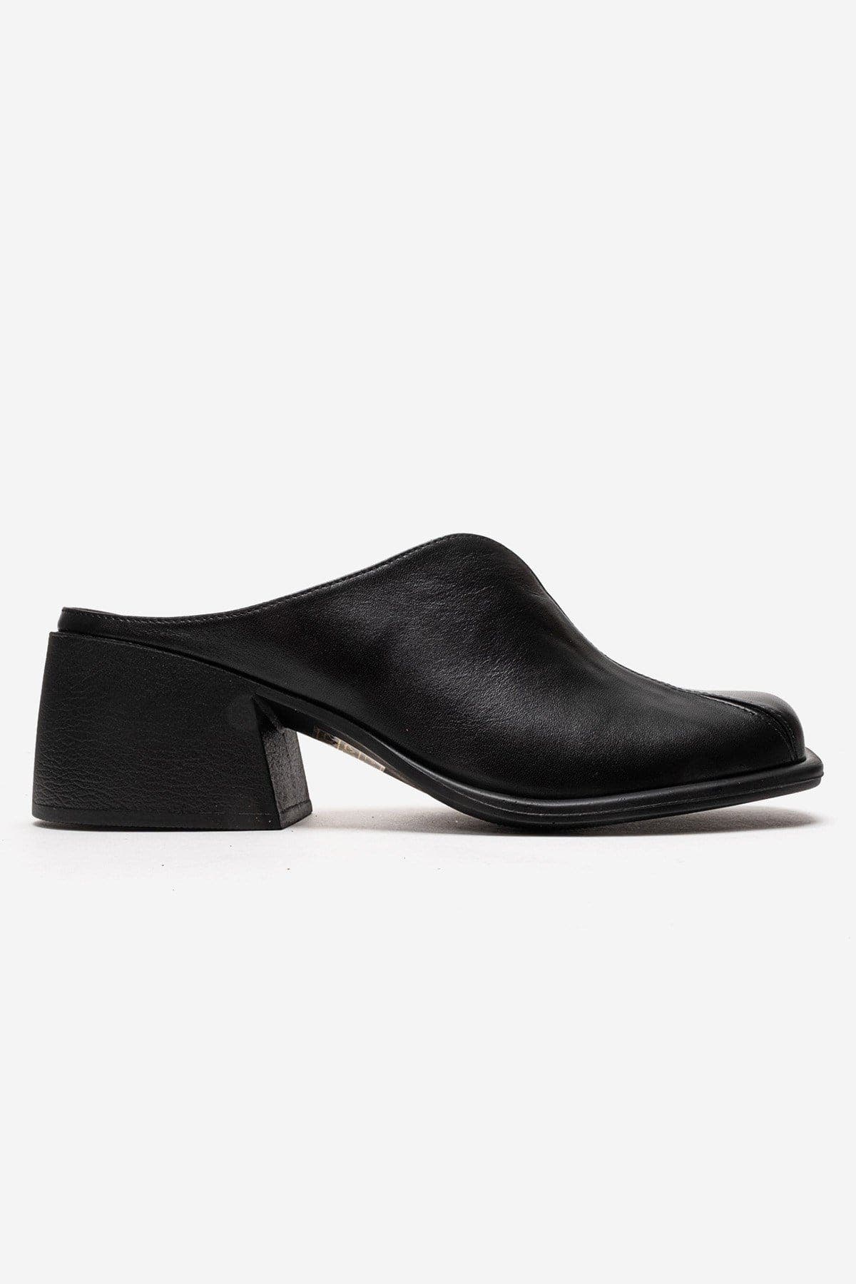 Forever & Always Shoes Ardent Leather Block Heel Mule, Alternate, color, Black