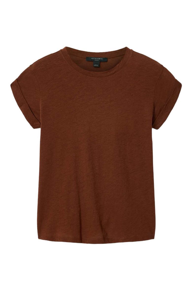 Anna Cotton T-Shirt, Alternate, color, RUST BROWN