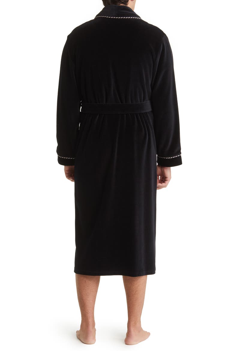 Refinery Velour Shawl Collar Robe, Alternate, color, BLACK
