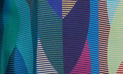 Apny Printed Smocked Cuff Top In Multi