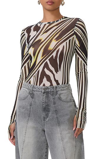 AFRM AFRM KAYLEE PRINT MESH TOP